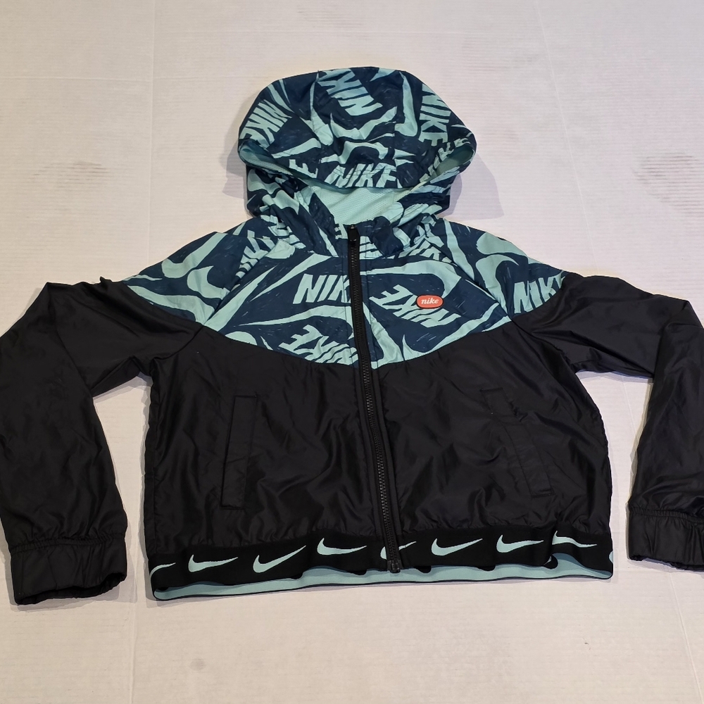 Kids Nike Windrunner Windbreaker Jacket Youth Size XL Teal & Black Unisex - Picture 6 of 7